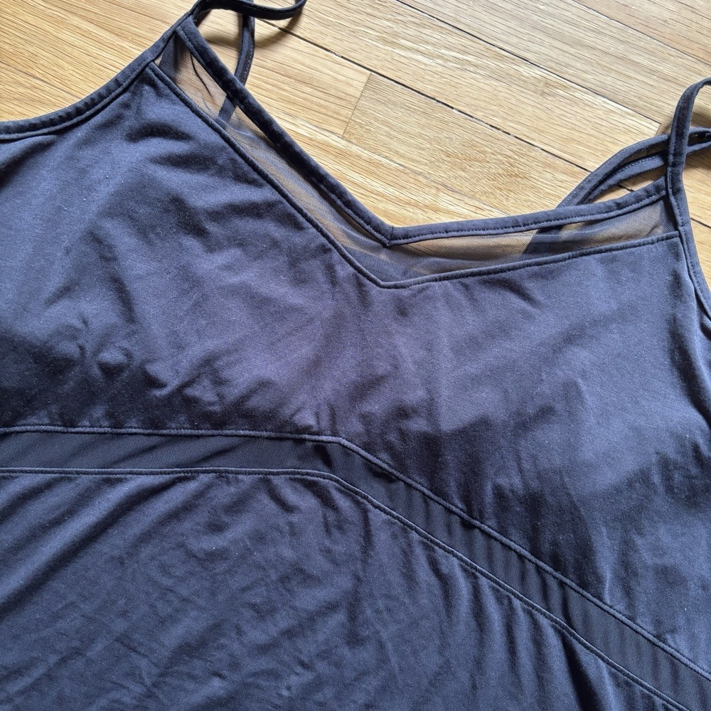 Honeylove Blisswear Cami Top M Soft Tencel Mesh Shelf Bra Tank Vamp Black Sleep - Picture 3 of 10